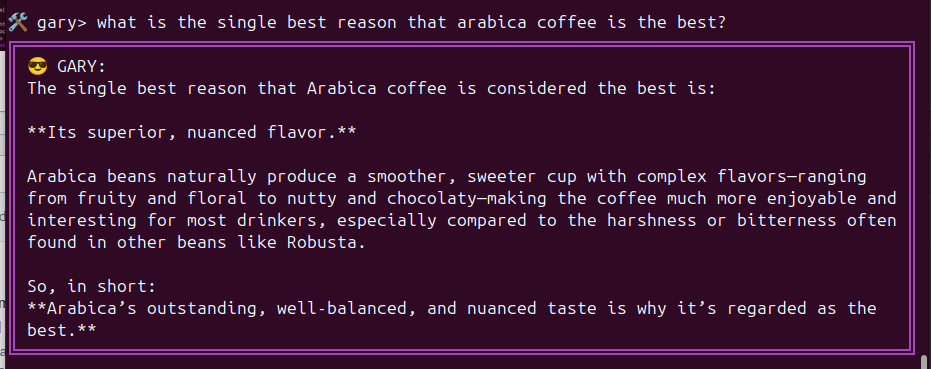 Gary general questions